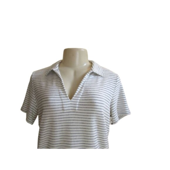 Rag & Bone Womens Black Stripe Short Sleeve V-Neck Top Size S/P - Picture 2 of 5